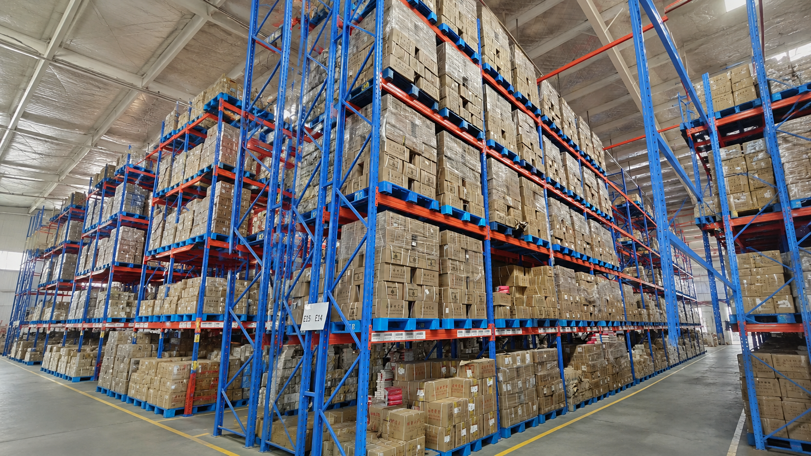 Industrial racking components receiving protective coating