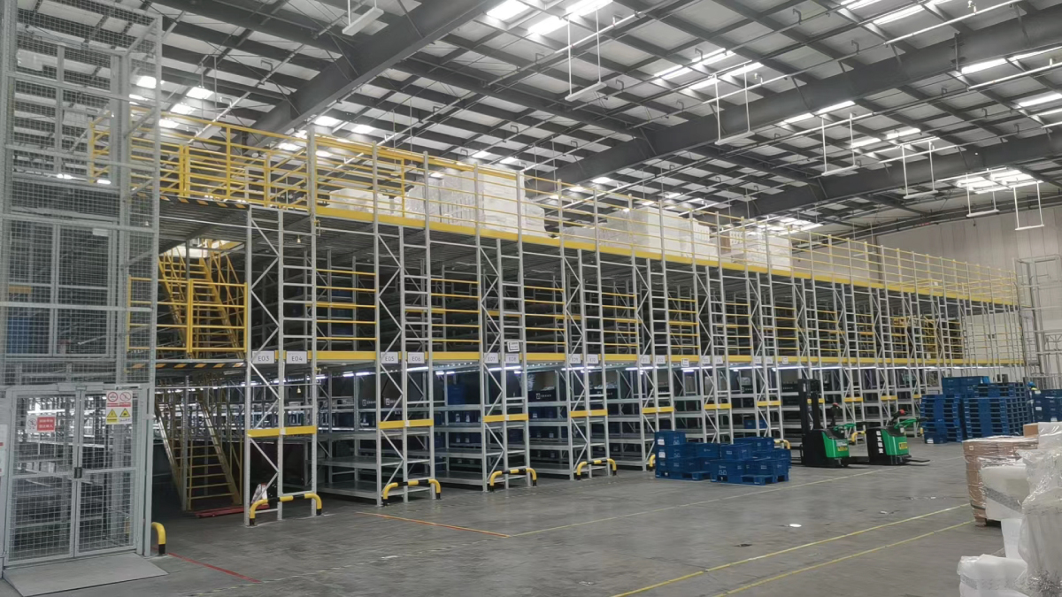 Multi-tier mezzanine platform for warehouse picking